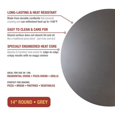 Old Stone 14-Inch Grey Glazed Round Pizza Stone