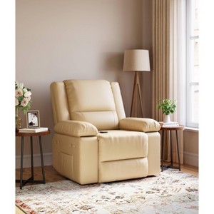 Oversized Power Lift Recliner Chair with Heat and Massage for Adult, Adjustable Back and Legs, PU Leather Lift Reclining Chair - 1 of 4