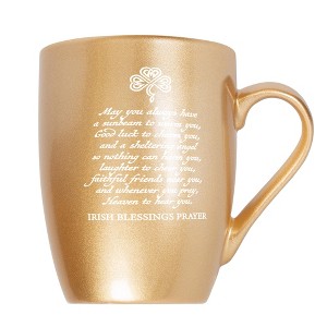 Elanze Designs Inspirational Coffee Cup Mug 10 Ounce Ceramic With Shimmery Metallic Finish Irish Blessing Prayer Vegas Gold - 1 of 4