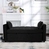AndMakers 46 in. Black Velvet Twin Size Sofa Bed - 2 of 4