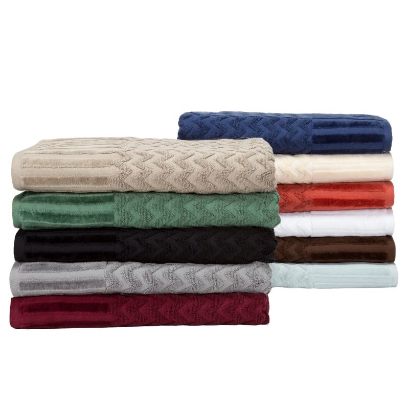 Hastings Home Chevron Pattern Decorative Cotton Bath Towel Set - 6-pc, Silver, 5 of 6