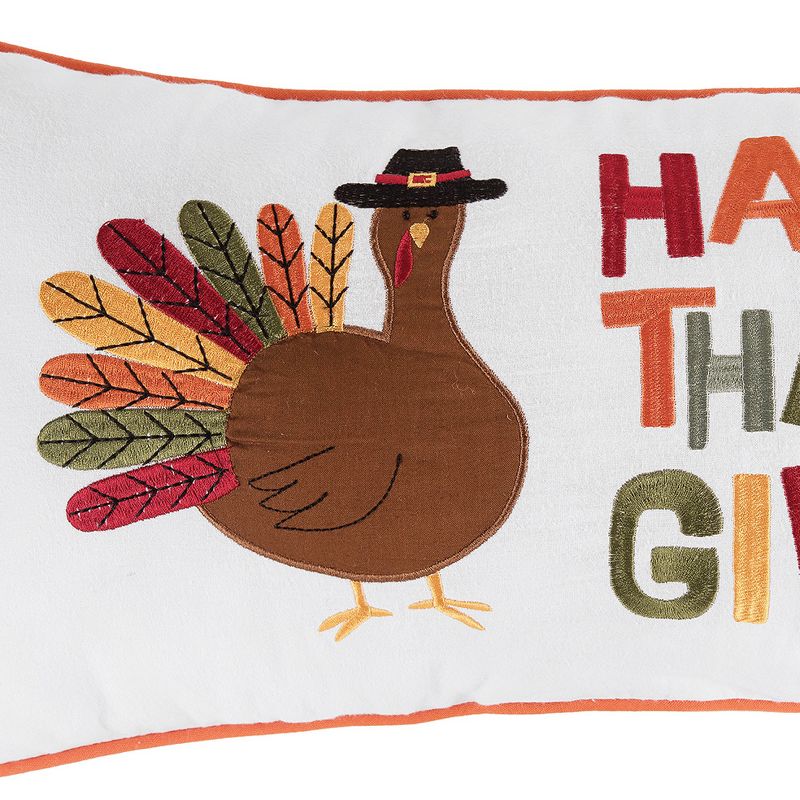 C&F Home 12" x 24" Happy Thanksgiving Turkey Embroidered Fall Throw Pillow, 3 of 9
