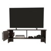 FONTOI Wide TV Stand for TV up to 54" with Storage Shelves&Cabinet, Entertainment Center for Living Room, Dark Walnut, 47.4"*16.6"*12.2" - 2 of 4