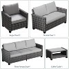 Acekool 5-Piece Outdoor Patio Furniture Set with Weather-Resistant PE Rattan, Tempered Glass Table, Cushioned Chairs for Porch, Balcony, Backyard - 4 of 4