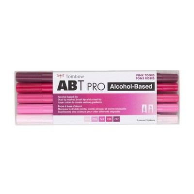 ABT PRO Alcohol-Based Art Markers, Purple Tones, 5-Pack