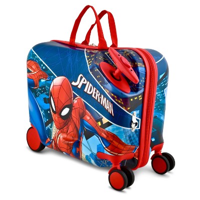 Marvel Kids' Spider-Man Hardside Carry On Ride-On Suitcase ‼️design not exact trimming is blue‼️