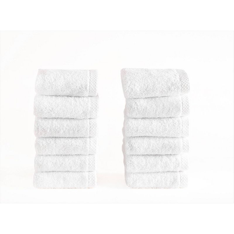12pc Hotel Collection Washcloth Set White - Makroteks, 1 of 4