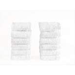 12pc Hotel Collection Washcloth Set White - Makroteks