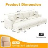 TiramisuBest 102.4" Plush Corduroy 4-Seat Sofa with 3 Ottomans, Deep Seat Cloud Couch, Convertible Lounge Sofa,Grey - 4 of 4