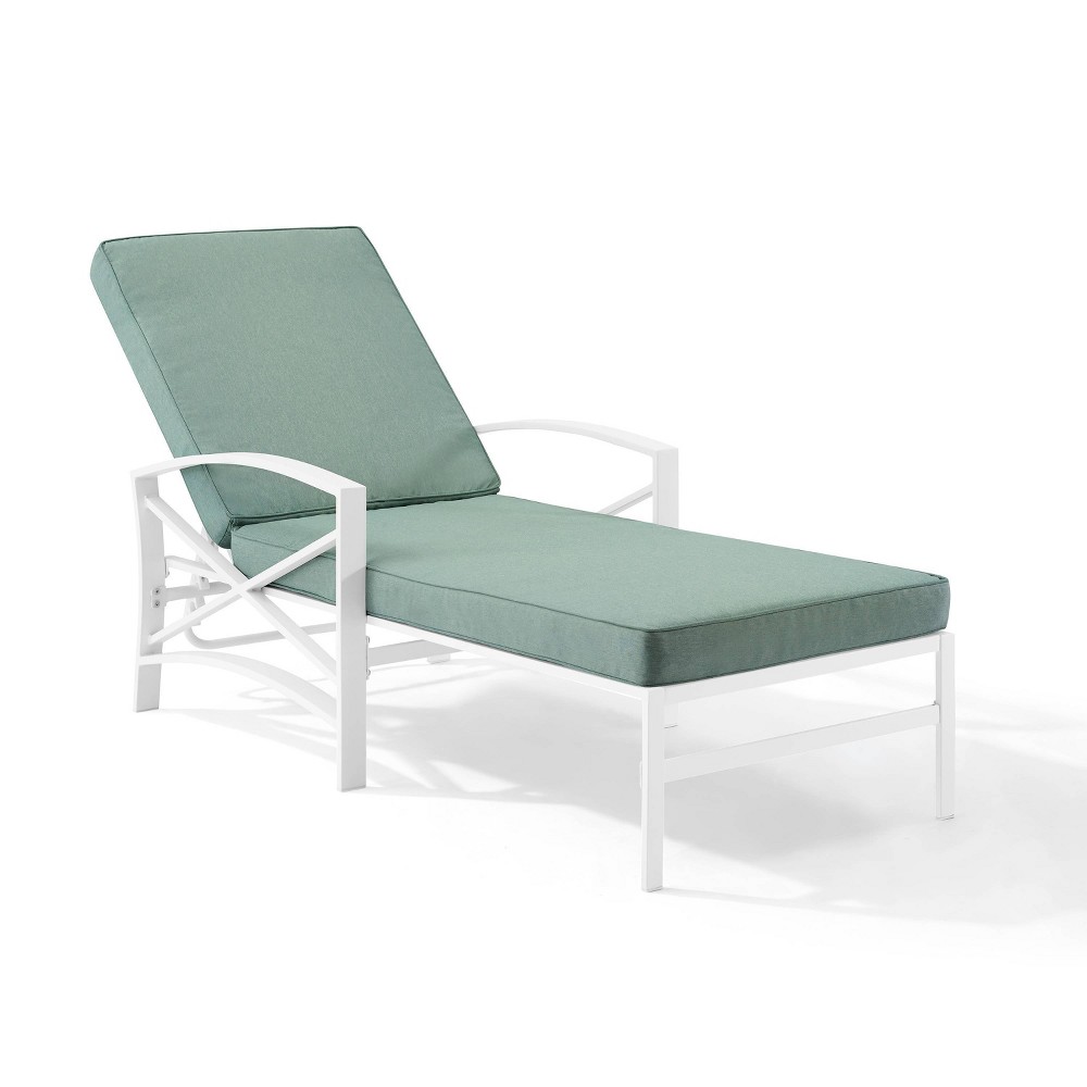 Photos - Garden Furniture Crosley Kaplan Chaise Lounge Chair - Green -  Light Blue/White 