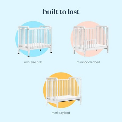 White Pine 3-in-1 Convertible Mini Crib with Wheels