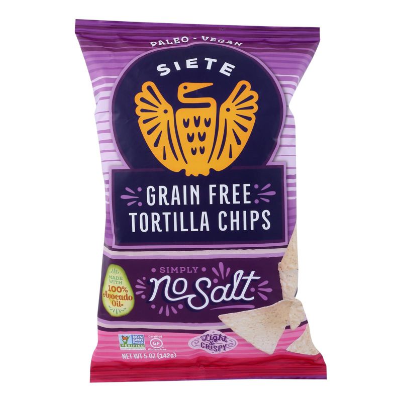 Siete Grain Free Tortilla Chips No Salt - Case of 12/5 oz, 2 of 7