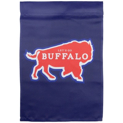 Northlight Blue and Red Let's Go Buffalo Outdoor Garden Flag 18" x 12.5"