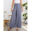 BLUEMING Womens Wide Leg Pants Casual Palazzo Pants Flowy Pants Elastic High Waist Drawstring Lounges - 2 of 2