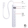 GE 2' Extension Cord with 6 Outlet Power Strip White: 14 AWG Electric Cord, 1800W, UL Listed, Lifetime Warranty - 2 of 4