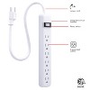 GE 2' Extension Cord with 6 Outlet Power Strip White: 14 AWG Electric Cord, 1800W, UL Listed, Lifetime Warranty - image 2 of 4