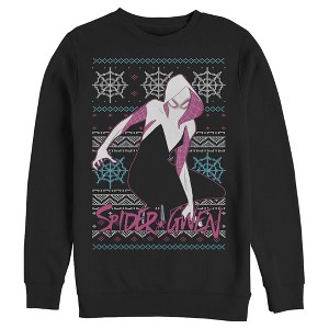 Men's Marvel Ugly Christmas Spider-Gwen Web Sweatshirt - 1 of 3