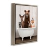 Stupell Industries Woodland Creatures Antique Bathtub Floating Frame Canvas Art - 2 of 4