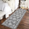 Machine Washable Vintage Area Rug, Non-Slip Low-Pile Foldable Carpet, Stain-Resistant Soft Floor Cover for Bedroom, Living Room, Kids - 3 of 4