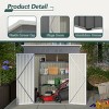 Syemin Storage Sheds 6'x4' Outdoor Metal Storage Shed for Garden Tools Lockable Door with Lockable Door Floor Frame, Gray, 66.93"*47.64"*71.65" - 4 of 4