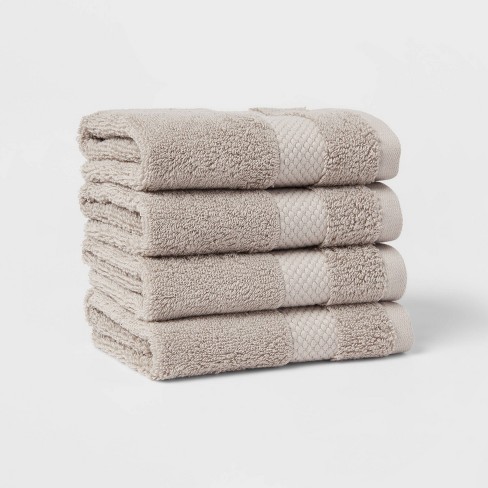 4pc Performance Plus Washcloths Light Gray - Threshold™ : Target