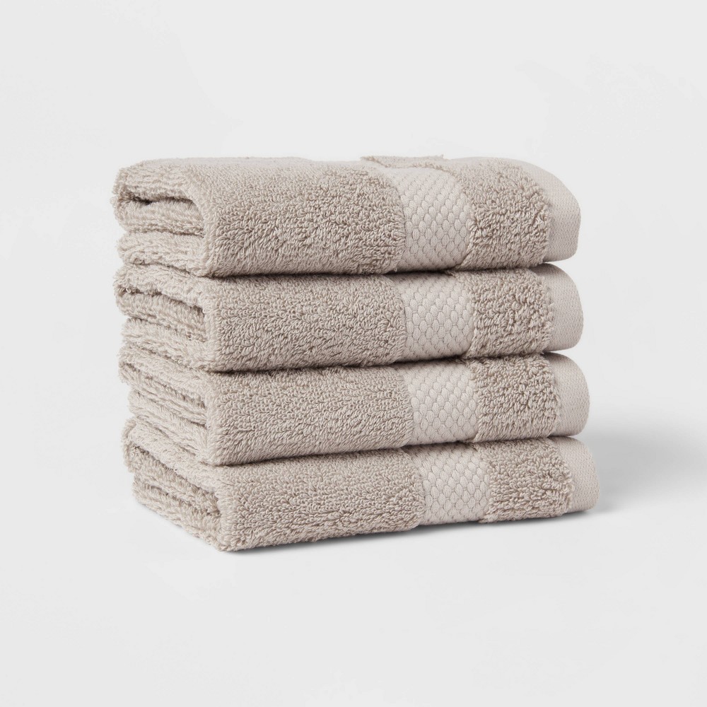 Photos - Towel 4pc Performance Plus Washcloths Light Gray - Threshold™
