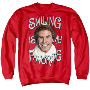 Men's Elf Smiling Is My Favorite Crewneck Sweatshirt - 1 of 4