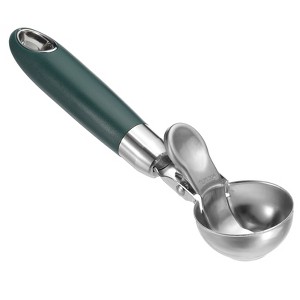 Unique Bargains Stainless Steel with Spring Thumb Trigger Ice Cream Scoop 4 Ounce - 1 of 4