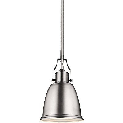 Feiss Hobson 7 1/2"W Satin Nickel 1-Light Mini Pendant