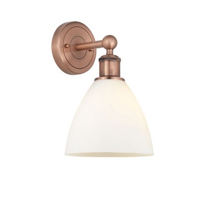 Bristol Glass - 1 Light Wall Sconce In Industrial Style-12 Inches Tall and 7.5 Inches Wide
