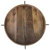 15.5" Mango Wood and Iron Round End Table with White Marble Shelf, Perfect for Stylish and Minimalist Spaces - 4 of 4