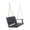 Wooden Porch Swing, Outdoor Patio Accent Furniture, Outdoor Bench Swing Chair With Hanging Chains - 3 of 4