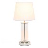 Encased Metal and Clear Glass Table Lamp with Fabric Shade - Simple Designs - 2 of 4