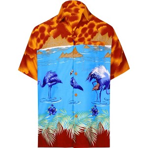 LA LEELA Men's Hawaiian Shirts Short Sleeve Button Down Shirt Mens Holiday Shirts Summer Beach Casual Aloha Tropical Shirts Funny - 1 of 4