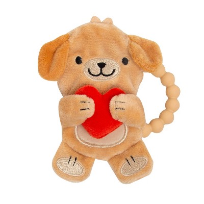 Pearhead Silicone Plush Teether - Dog - Valentine's Day