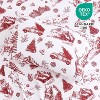 Christmas Sheets Set, Red Boho 4-Piece Brushed Microfiber,  Deep Pocket Fitted Sheet, Flat Sheet & 2 Pillowcases, Soft Winter Holiday Bedding - 4 of 4
