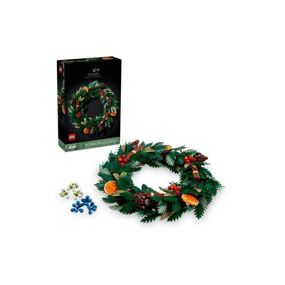 LEGO Icons Wreath-Making Kit and Holiday Garland 10340