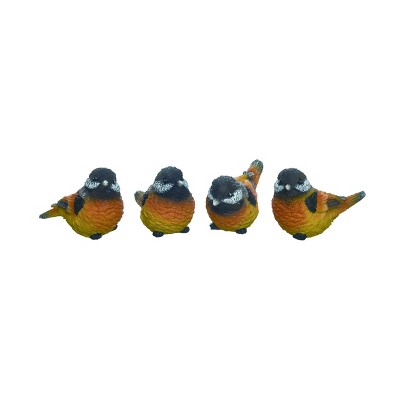Transpac Small Resin Bright Yellow Bird Set of 4 Spring Home Decorations