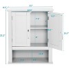 VINGLI Bathroom Wall Cabinet Medicine Wall Mount Bathroom Cabinet Organizer Over The Toilet Storage with 2 Doors 1 Adjustable Shelf - 3 of 4