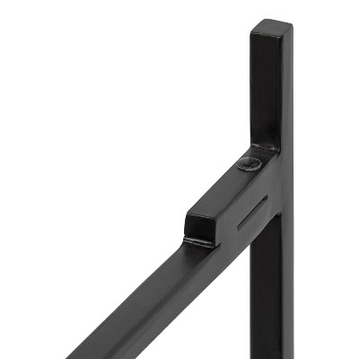 Modern Two-Tiered Round Black and White Metal Side Table