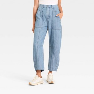 Women's High-Rise Utility Barrel Jeans - Universal Thread™ - 1 of 3