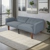 DOMETOUR Modern Sofa for Living Room Bedroom, PU Leather Backrest Can Be Flattened Convertible Sofa Bed - 4 of 4
