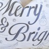 TopComfy Support Pillow Merry and Bright Christmas Throw Pillow for Holiday Decor, White and Silver, 17"*17"*10" - 3 of 4