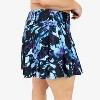 Calypsa Women's Plus Size High Waisted Chlorine Resistant Flowy Swim Skirt With Attached Shorts - 3 of 4