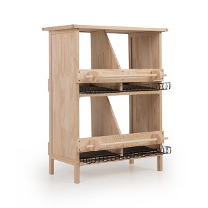 Sevobal Pet Crates and Houses, 2-tier Chicken Coop with Nesting Boxes, Standing Poles, Waterproof Roof, Brown, 27.6"*15"*36.2" - 1 of 4