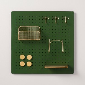 Metal Pegboard Wall Organizer Set Green/Gold - Hearth & Hand™ with Magnolia - 1 of 4