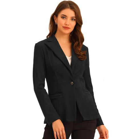 Allegra K Women's Work Office Stretch Lapel Collar Long Sleeve Jacket Suit  Blazer X-Small Black at  Women's Clothing store