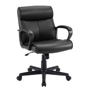JIONJOY Executive Faux Leather Lumbar Support Ergonomic Chair | Black - 1 of 4