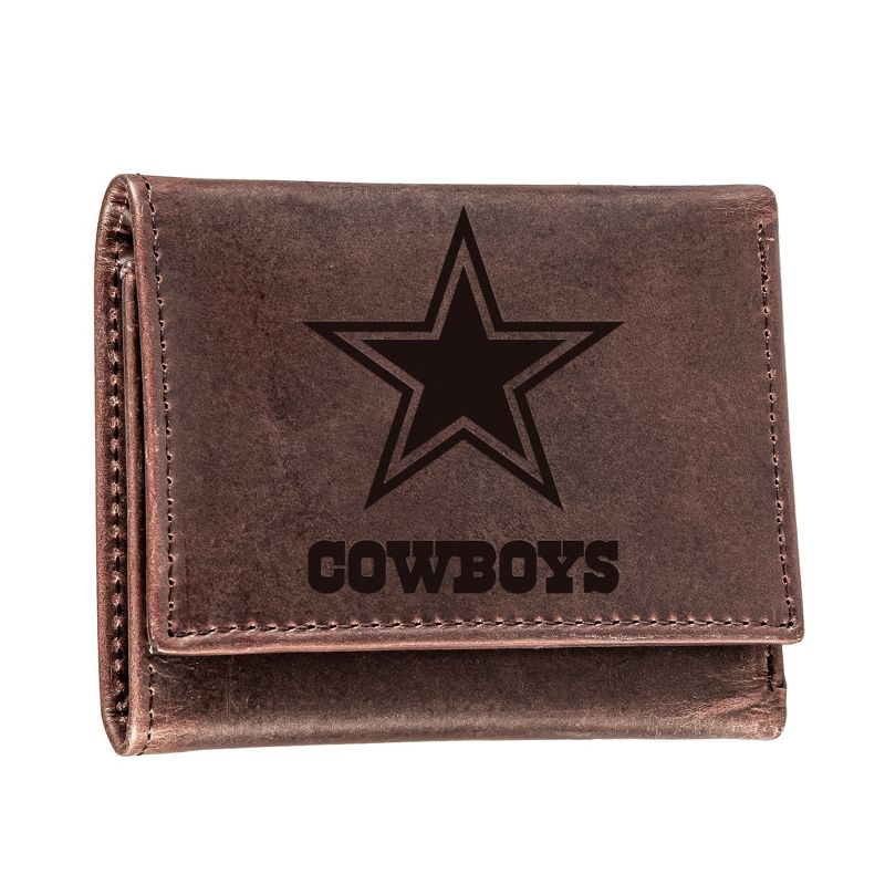Evergreen Dallas Cowboys Tri-Fold Wallet, Brown, 1 of 2