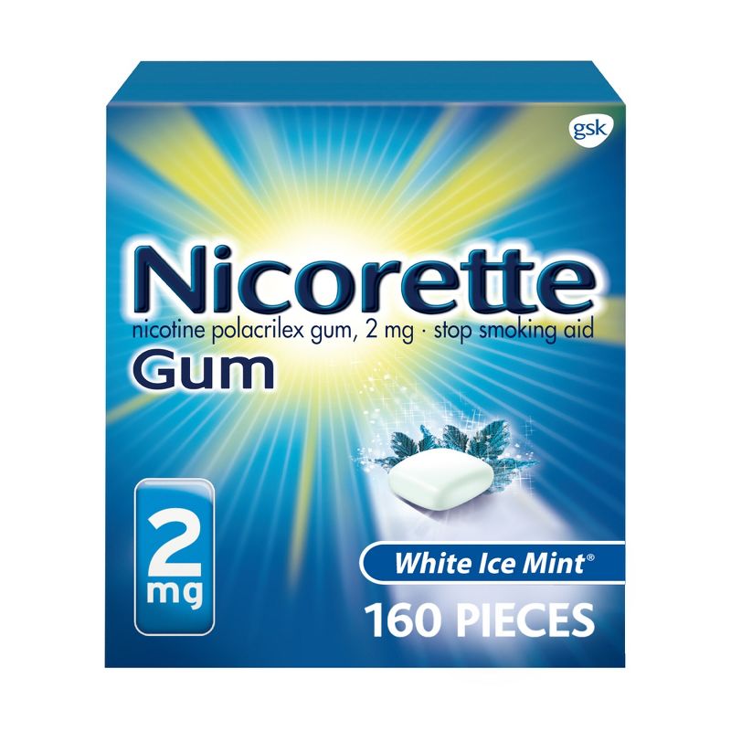 Nicorette 2mg Stop Smoking Aid Gum - White Ice Mint, 1 of 17